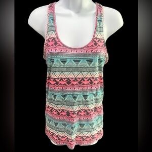 Pink Victoria Secret Aztec Print Razor Back Tank Top M